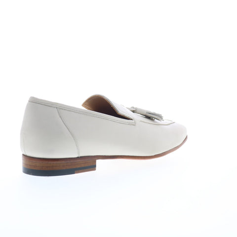 Mezlan Javea 21146 Mens White Leather Loafers & Slip Ons Tasseled Shoes