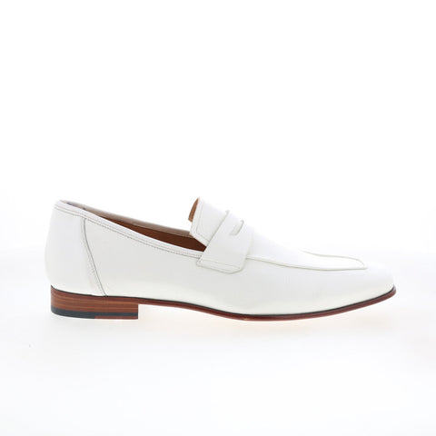 Mezlan Calfskin Penny Loafer Mens White Loafers & Slip Ons Penny Shoes