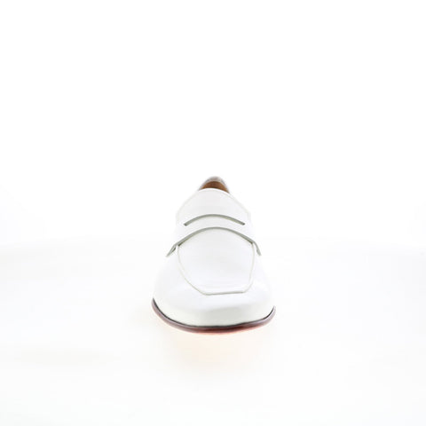 Mezlan Calfskin Penny Loafer Mens White Loafers & Slip Ons Penny Shoes