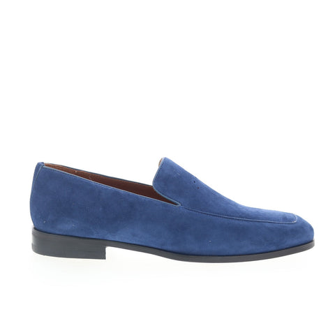 Mezlan Suede Slip On 21194 Mens Blue Suede Loafers & Slip Ons Casual Shoes