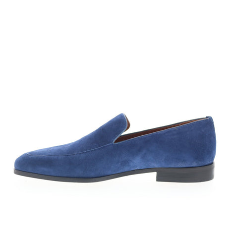 Mezlan Suede Slip On 21194 Mens Blue Suede Loafers & Slip Ons Casual Shoes