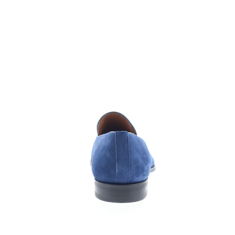 Mezlan Suede Slip On 21194 Mens Blue Suede Loafers & Slip Ons Casual Shoes