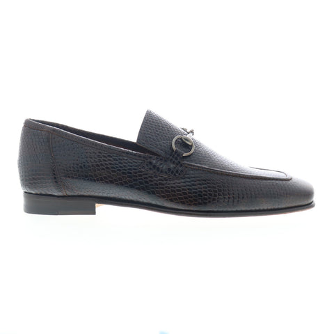 Mezlan Snake Print Ornament Slip On 21218 Mens Brown Loafers Casual Shoes