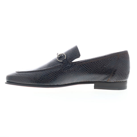 Mezlan Snake Print Ornament Slip On 21218 Mens Brown Loafers Casual Shoes