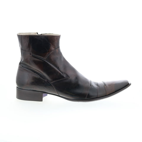 Astton Winnebago 2124 Mens Brown Leather Zipper Casual Dress Boots