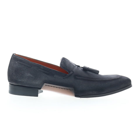 Mezlan Pavese Tassled Slip On 21310 Mens Gray Suede Loafers Tasseled Shoes