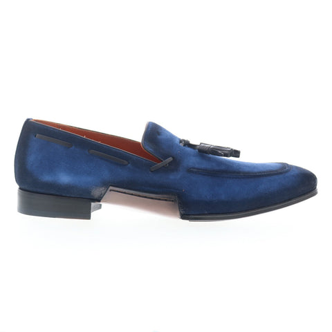 Mezlan Pavese Tassled Slip On Cobalt 21310 Mens Blue Loafers Tasseled Shoes
