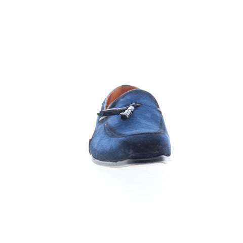 Mezlan Pavese Tassled Slip On Cobalt 21310 Mens Blue Loafers Tasseled Shoes