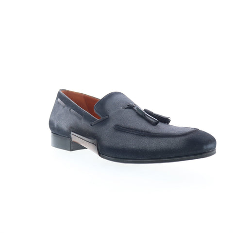 Mezlan Pavese Tassled Slip On Cobalt 21310 Mens Gray Loafers Tasseled Shoes