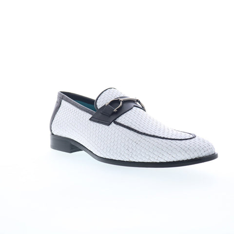 Mezlan Silva Woven Slip On 21503 Mens White Loafers & Slip Ons Casual Shoes