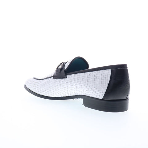 Mezlan Silva Woven Slip On 21503 Mens White Loafers & Slip Ons Casual Shoes