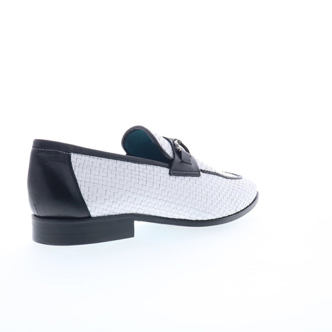 Mezlan Silva Woven Slip On 21503 Mens White Loafers & Slip Ons Casual Shoes