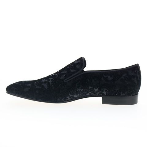 Mezlan Travolta 21578 Mens Black Nubuck Loafers & Slip Ons Casual Shoes