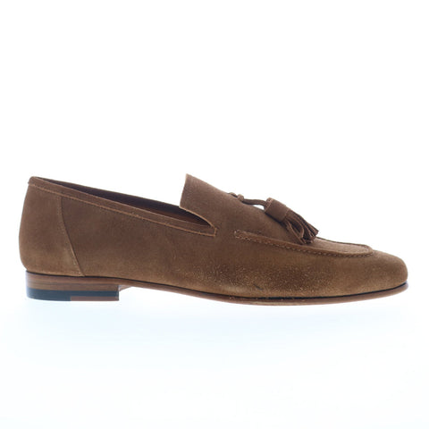 Mezlan English Tassel Loafer 21583 Mens Brown Suede Loafers Tasseled Shoes