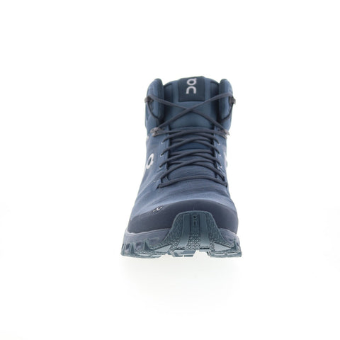 On Cloudrock Waterproof 29.99754 Mens Blue Mesh Lace Up Hiking Boots