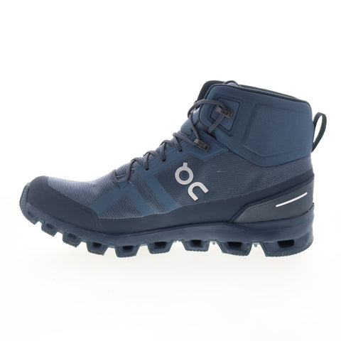 On Cloudrock Waterproof 29.99754 Mens Blue Mesh Lace Up Hiking Boots