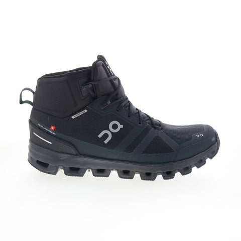 On Cloudrock Waterproof 23.99854 Mens Black Mesh Lace Up Hiking Boots