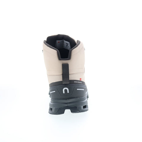 On Cloudrock Waterproof 24 Womens Beige Mesh Lace Up Hiking Boots