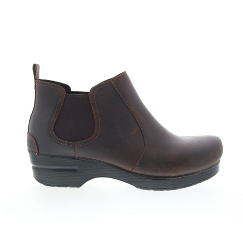 Dansko Frankie 232-780202 Womens Brown Leather Slip On Chelsea Boots