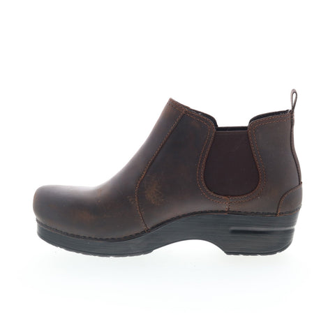 Dansko Frankie 232-780202 Womens Brown Leather Slip On Chelsea Boots