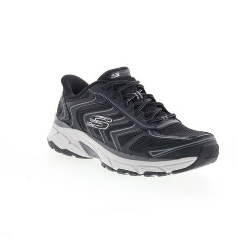 Skechers Slip-ins Stamina Sport Mens Black Leather LifeStyle Sneakers Shoes