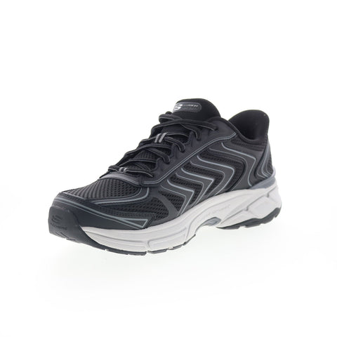 Skechers Slip-ins Stamina Sport Mens Black Leather LifeStyle Sneakers Shoes