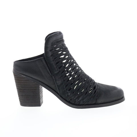 Diba True Landing Crew 23523 Womens Black Leather Heeled Sandals Shoes