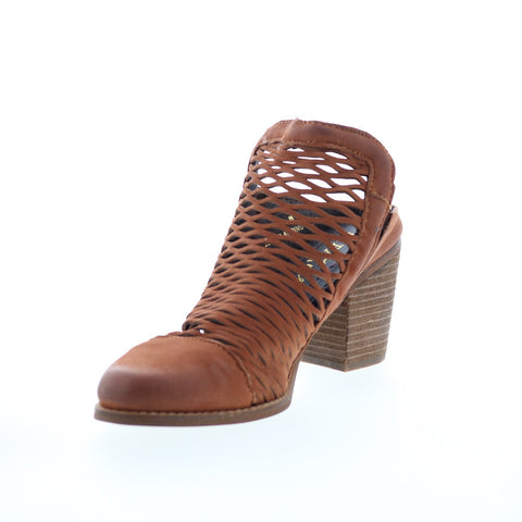 Diba True Landing Crew 23523 Womens Brown Leather Heeled Sandals Shoes