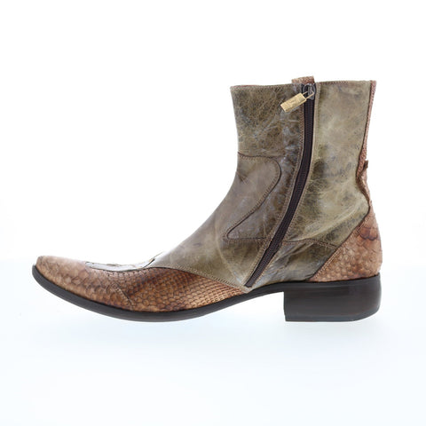 Ghost Atollo 2356 Mens Brown Leather Zipper Casual Dress Boots