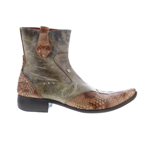 Ghost Atollo 2356 Mens Brown Leather Zipper Casual Dress Boots