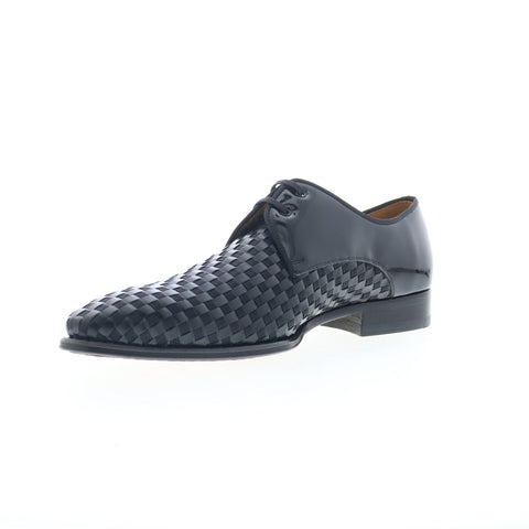 Mezlan Safaga Black Woven Derby 23739 Mens Black Leather Oxfords Casual Shoes