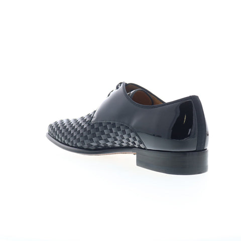 Mezlan Safaga Black Woven Derby 23739 Mens Black Leather Oxfords Casual Shoes
