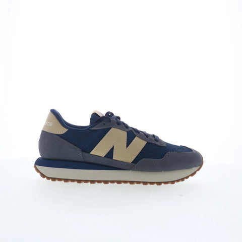 New Balance 237 MS237LON Mens Blue Suede Lace Up Lifestyle Sneakers Shoes