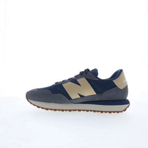 New Balance 237 MS237LON Mens Blue Suede Lace Up Lifestyle Sneakers Shoes