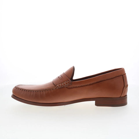 Johnston & Murphy 24-1590 Mens Brown Leather Loafers & Slip Ons Penny Shoes