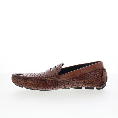 Johnston & Murphy 24-5682 Mens Brown Leather Loafers & Slip Ons Penny Shoes