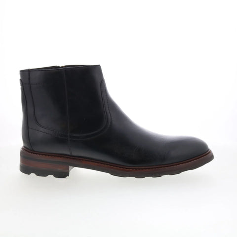 Johnston & Murphy 24-6085 Mens Black Leather Zipper Casual Dress Boots