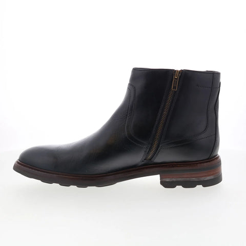 Johnston & Murphy 24-6085 Mens Black Leather Zipper Casual Dress Boots
