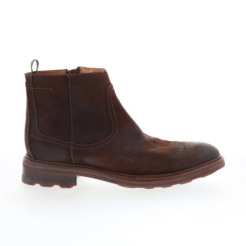 Johnston & Murphy 24-6090 Mens Brown Leather Zipper Casual Dress Boots