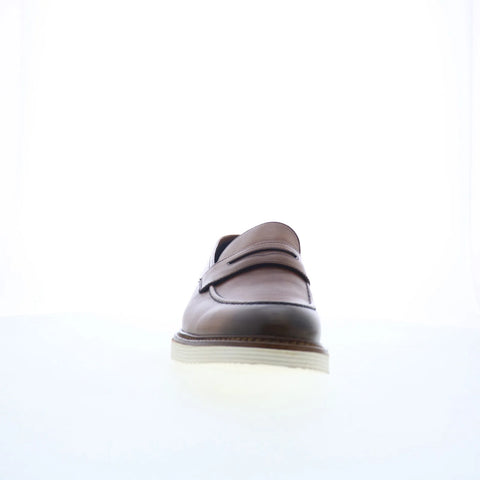 Johnston & Murphy 24-6386 Mens Brown Leather Loafers & Slip Ons Penny Shoes