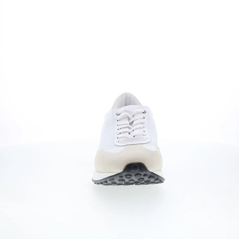Johnston & Murphy 24-6398 Mens White Suede Lace Up Lifestyle Sneakers Shoes