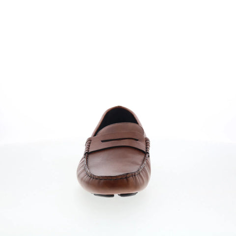 Johnston & Murphy 24-6430 Mens Brown Leather Loafers & Slip Ons Penny Shoes