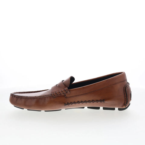 Johnston & Murphy 24-6430 Mens Brown Leather Loafers & Slip Ons Penny Shoes