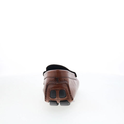 Johnston & Murphy 24-6430 Mens Brown Leather Loafers & Slip Ons Penny Shoes
