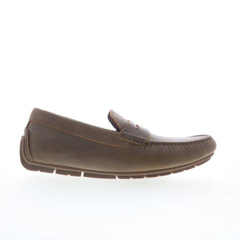 Johnston & Murphy 24-6476 Mens Brown Leather Loafers & Slip Ons Penny Shoes