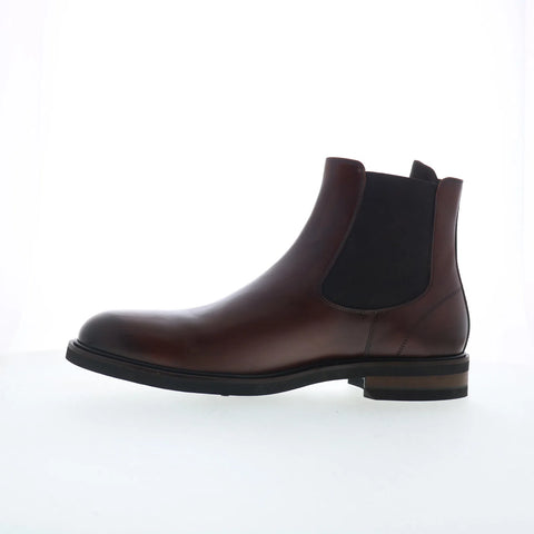 Johnston & Murphy 24-6610 Mens Brown Leather Pull On Chelsea Boots