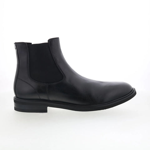 Johnston & Murphy 24-6611 Mens Black Leather Pull On Chelsea Boots