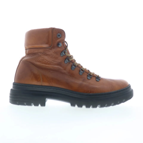 Johnston & Murphy 24-6712 Mens Brown Leather Lace Up Casual Dress Boots