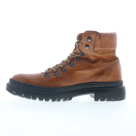 Johnston & Murphy 24-6712 Mens Brown Leather Lace Up Casual Dress Boots