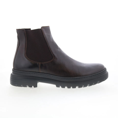 Johnston & Murphy 24-6716 Mens Brown Leather Pull On Chelsea Boots